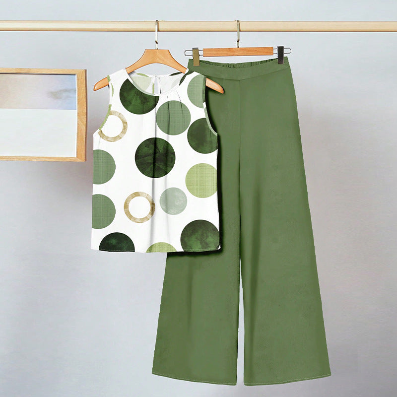 Women's Vest Straight Casual Trousers Suit