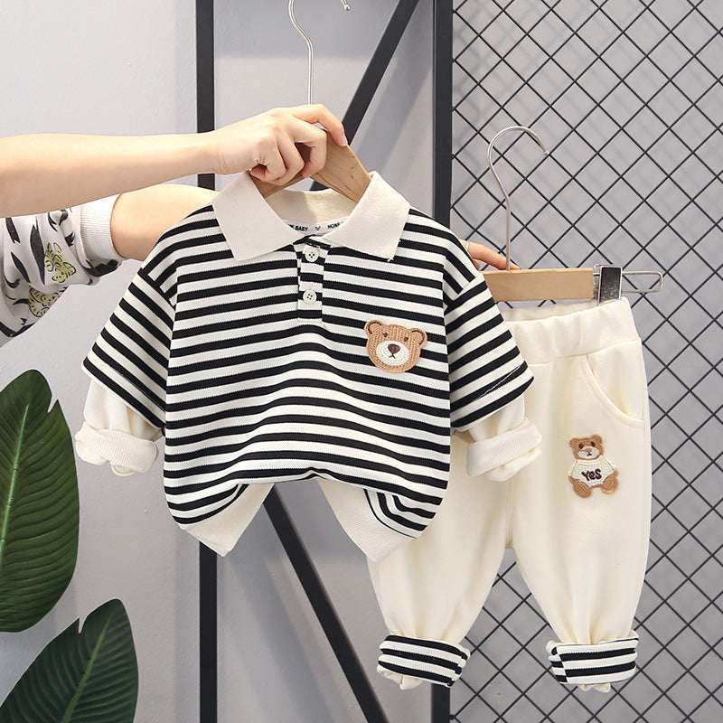 Little Children's Clothing Children's Fake Two-piece Suit Collar Baby Boy Suit