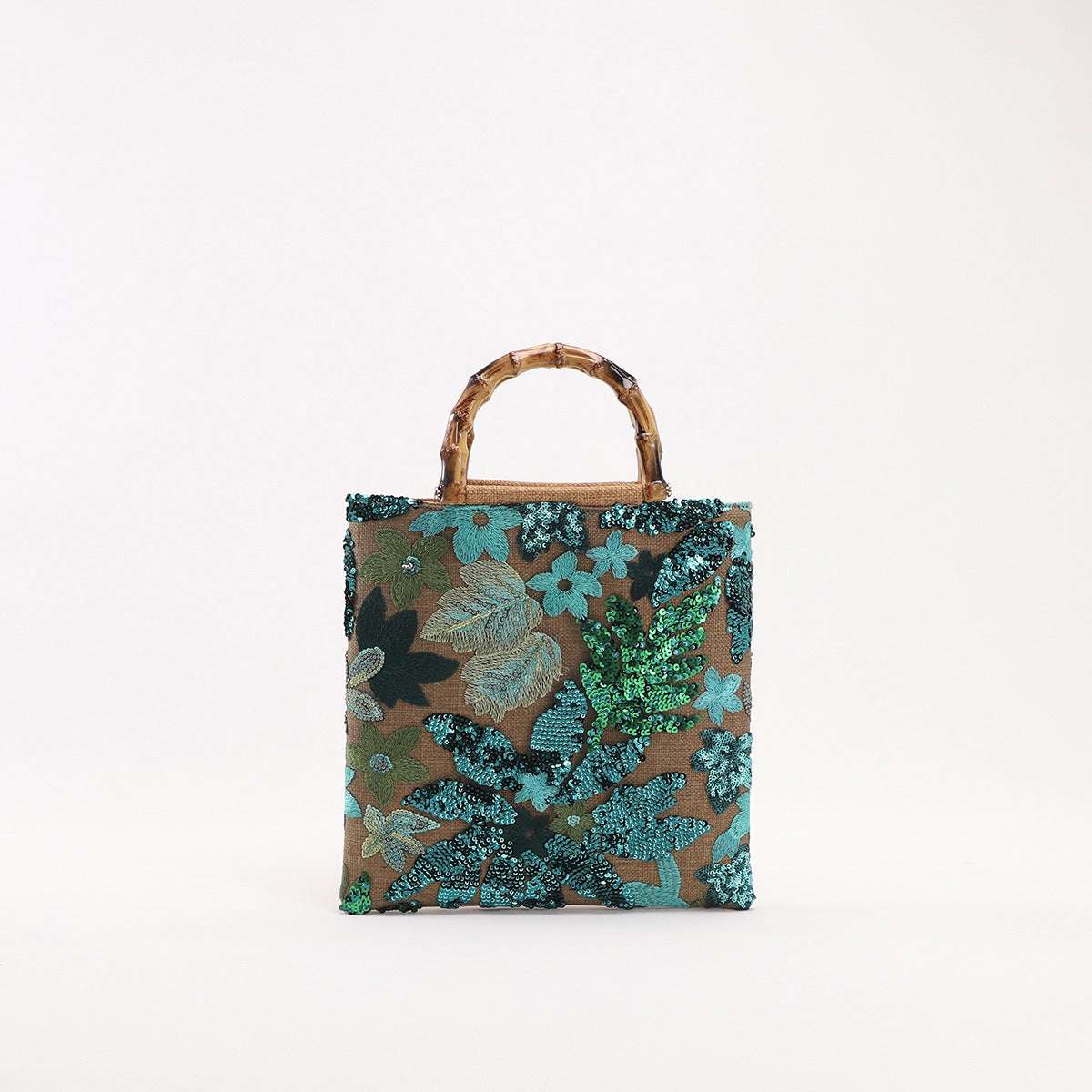 Vintage Embroidered Bamboo Handbag