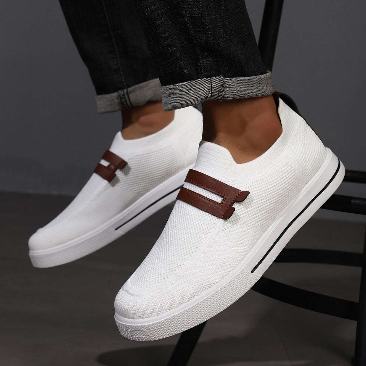 Soft elastic mesh shoes sports shoes lightweight business men's shoes