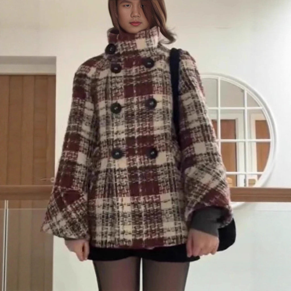 Women's Thickened Classic Style Plaid Coat