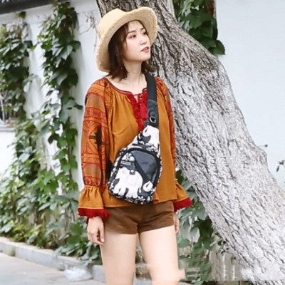 Retro Embroidery Chest Bag