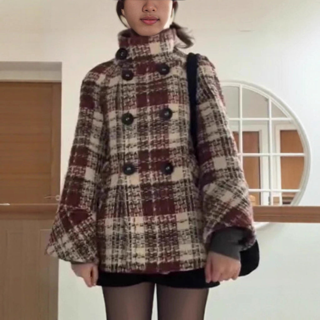 Women's Thickened Classic Style Plaid Coat