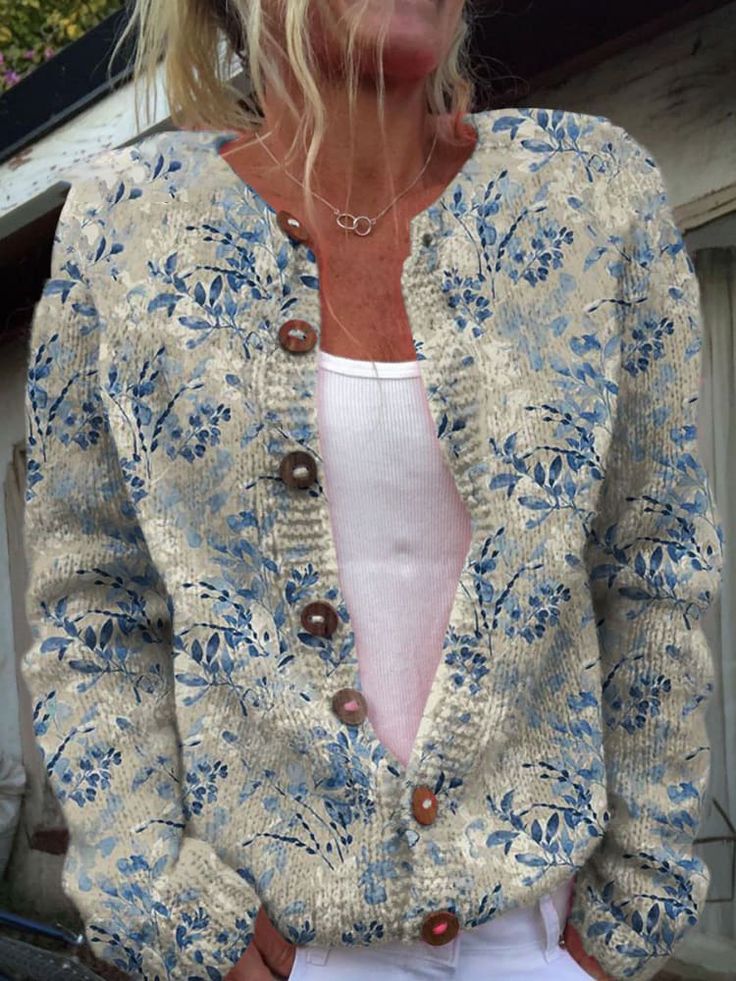 Women's Cartoon Pattern Christmas Printed Cardigan