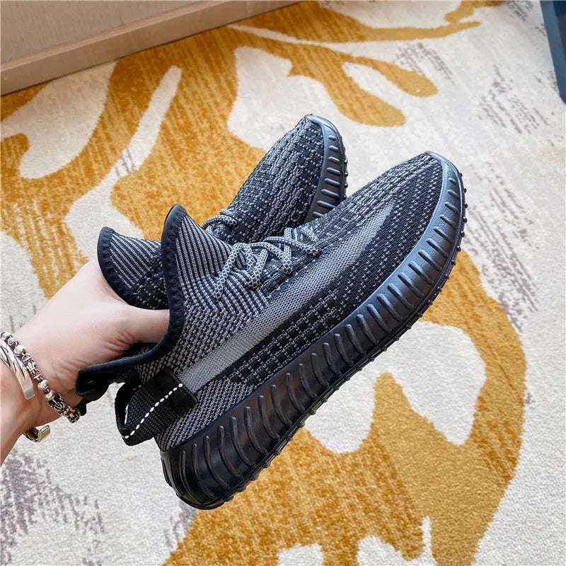 Mesh Lace-Up Platform Athletic Shoes