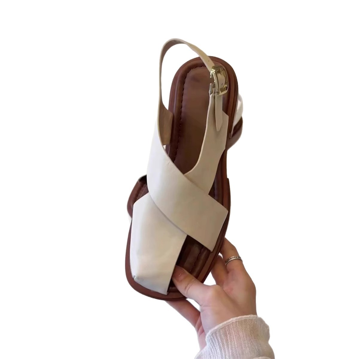 Women's Retro Hollow-out Roman Sandals With Buckle