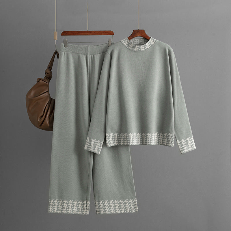 Women's Autumn And Winter Loose Pullover Two-piece Set