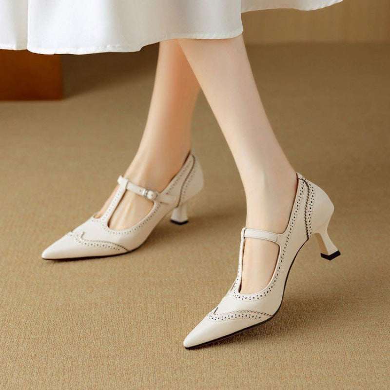 Women's French-style Vintage Engraving Stiletto Heel High Heels