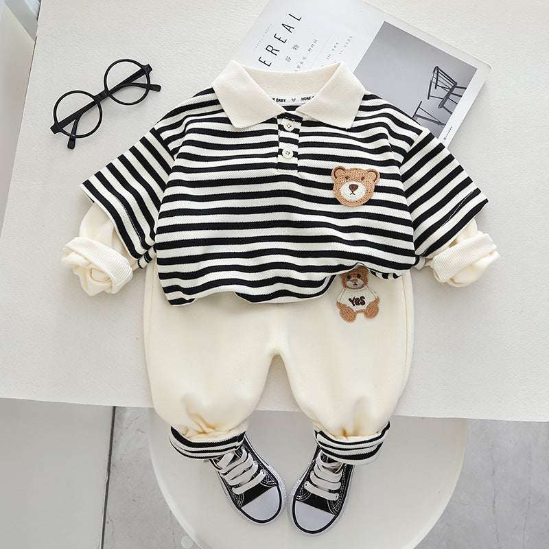 Little Children's Clothing Children's Fake Two-piece Suit Collar Baby Boy Suit