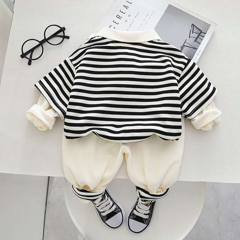 Little Children's Clothing Children's Fake Two-piece Suit Collar Baby Boy Suit