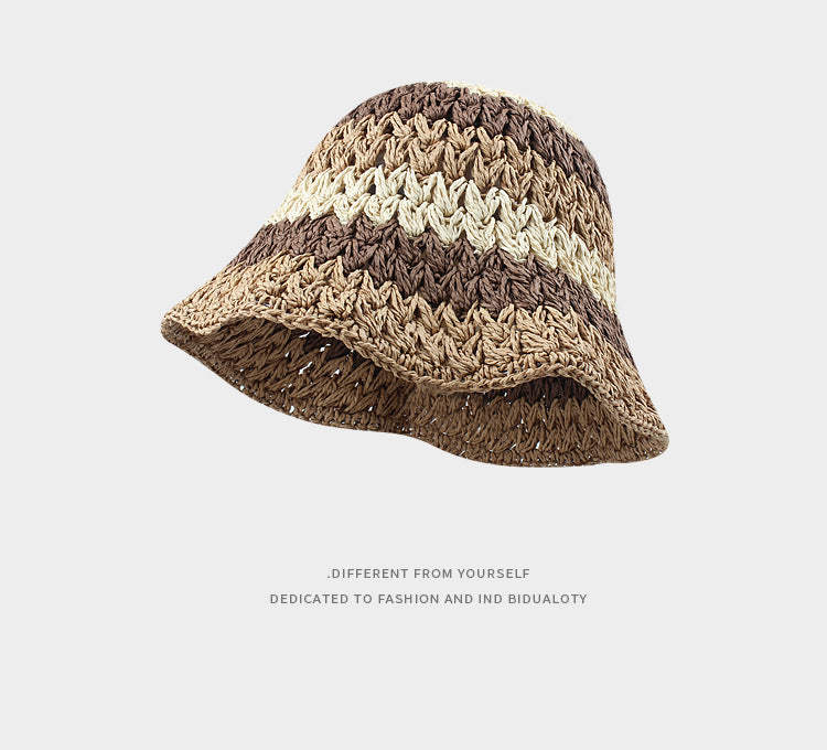 Rainbow Straw Bucket Hat Bucket Hat