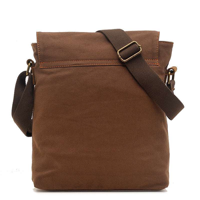 Canvas bag men and women vertical crossbody bag shoulder bag retro