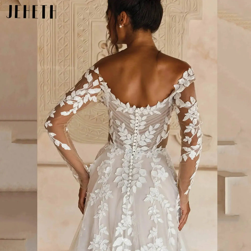 JEHETH Boat Neck Wedding Dress