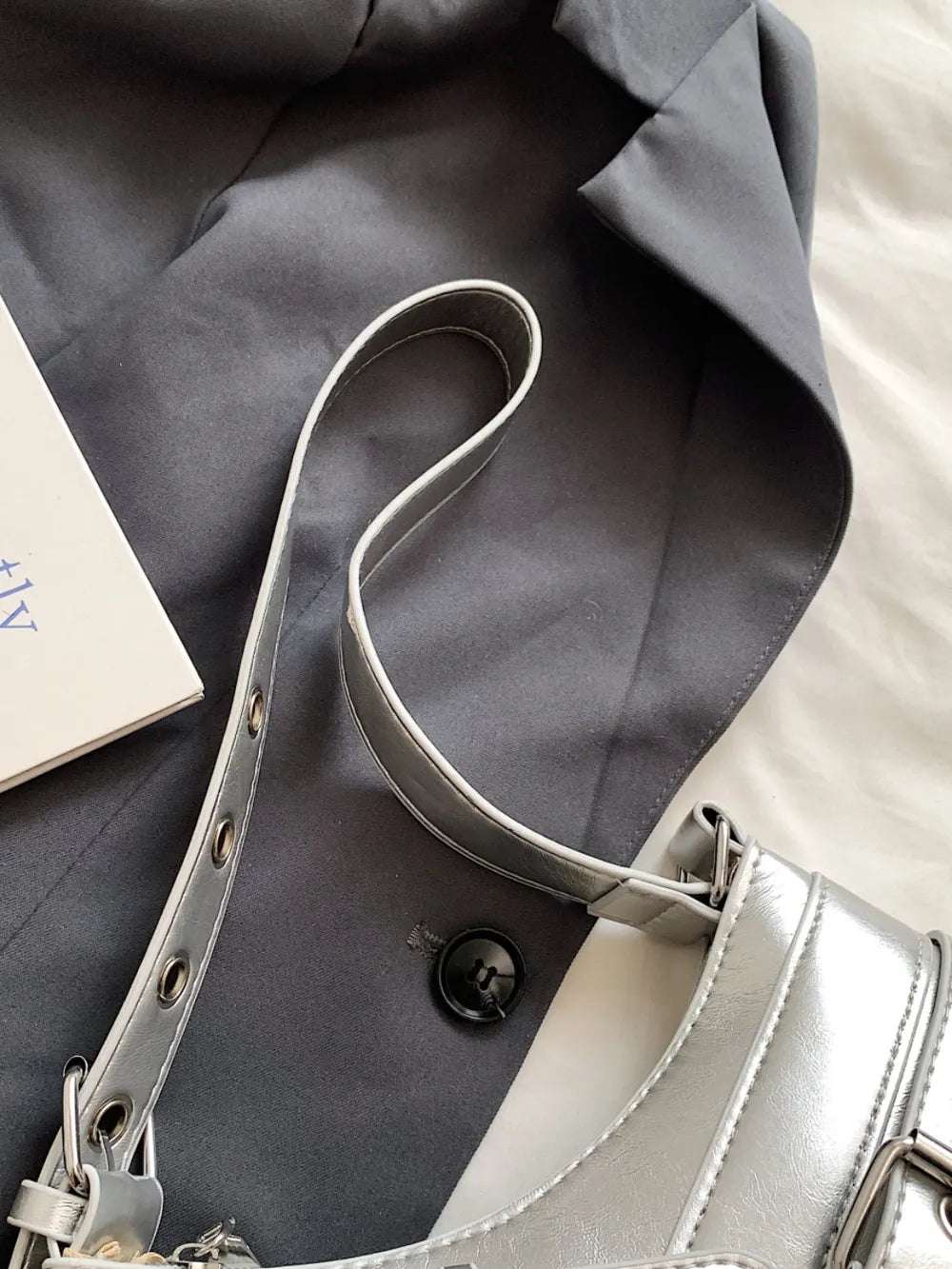 PU Leather Buckle Shoulder Bag