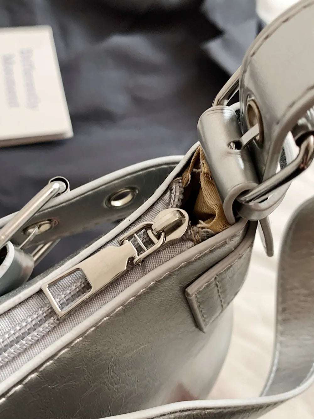 PU Leather Buckle Shoulder Bag