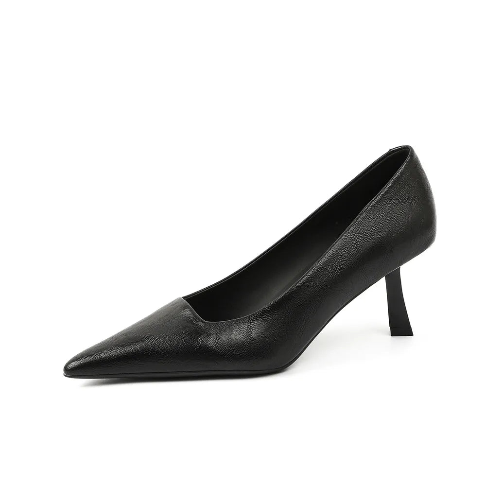 PU Leather Point Toe Pumps