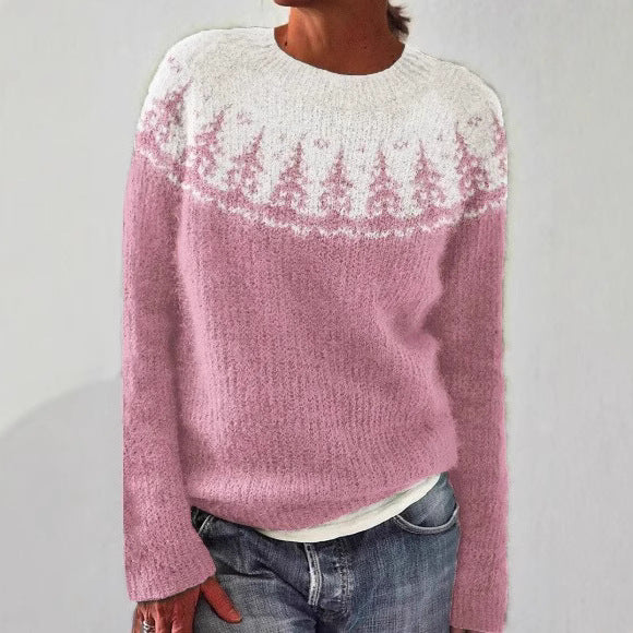 New Sweater Women's Round Neck Multicolor Loose Fashion Pullover
