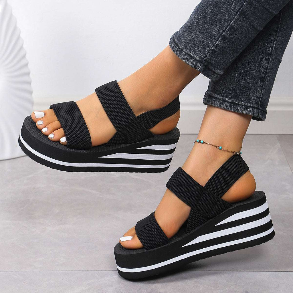 Outer Wear Small Height Increasing Wedge Platform Sandals