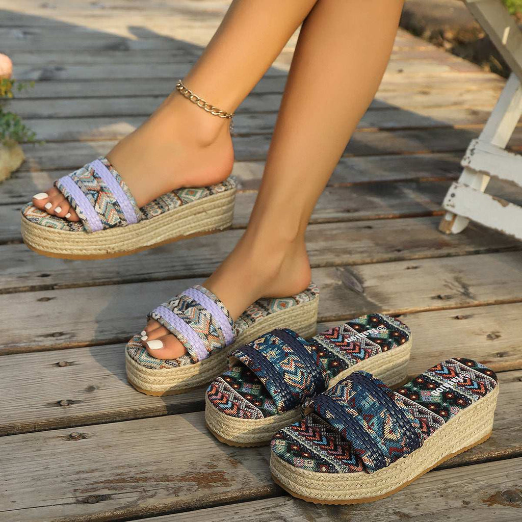 Rope Bottom Sponge Cake Slipper Female Plus Size