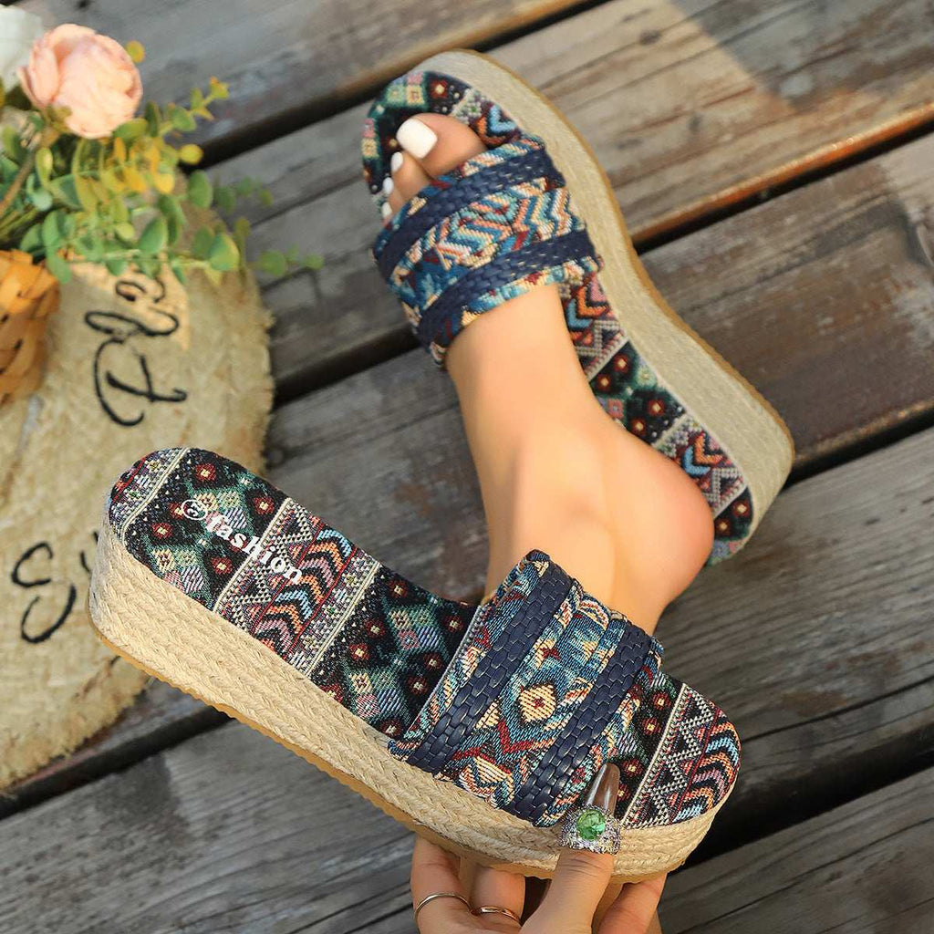 Rope Bottom Sponge Cake Slipper Female Plus Size