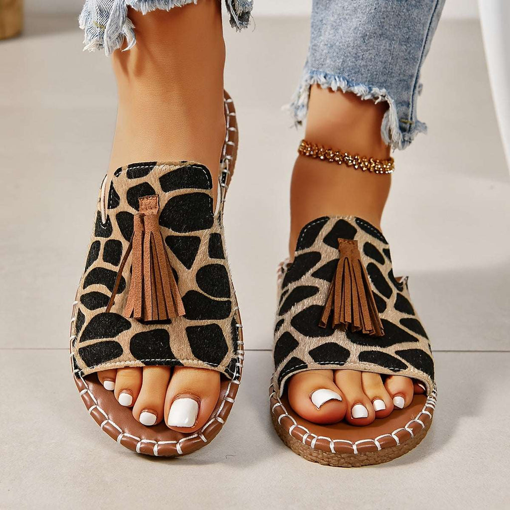 Women's Tassel Decorated Flat Sandals