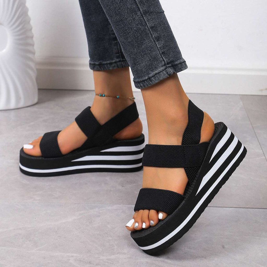 Outer Wear Small Height Increasing Wedge Platform Sandals