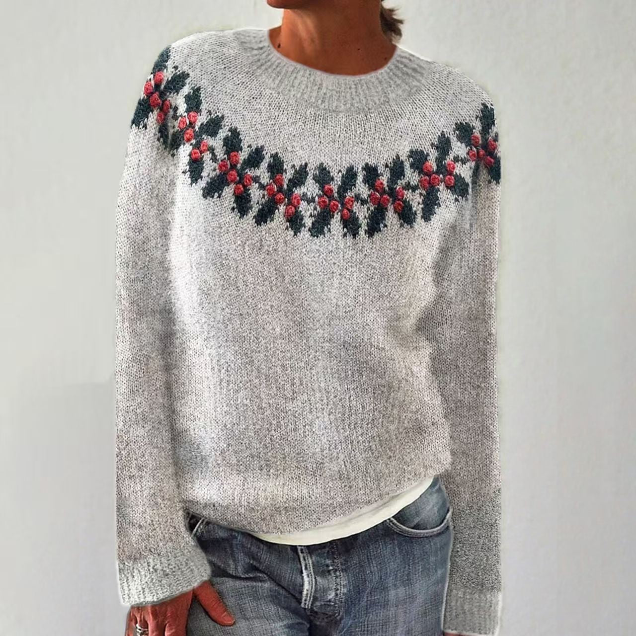 New Sweater Women's Round Neck Multicolor Loose Fashion Pullover