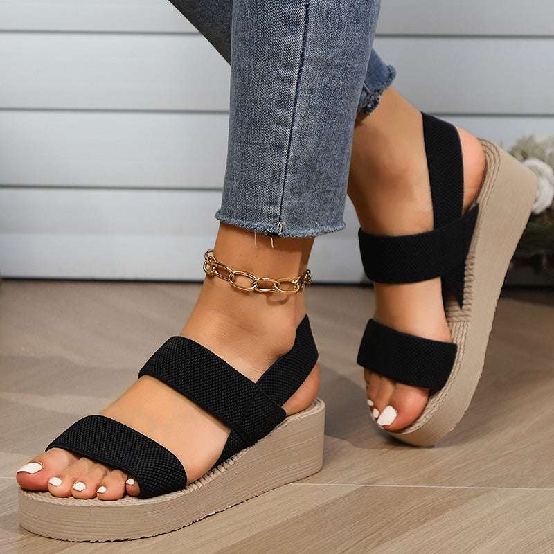 Outer Wear Small Height Increasing Wedge Platform Sandals