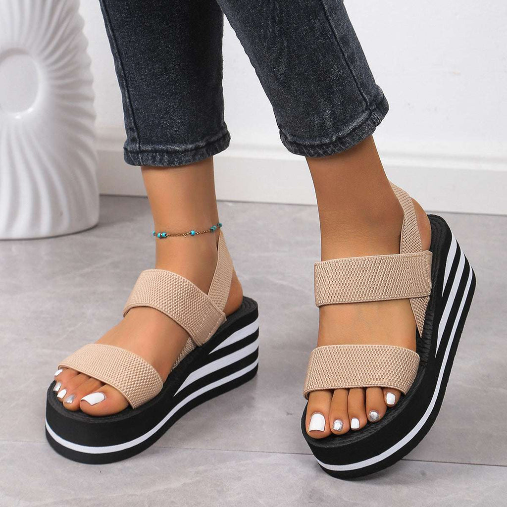 Outer Wear Small Height Increasing Wedge Platform Sandals