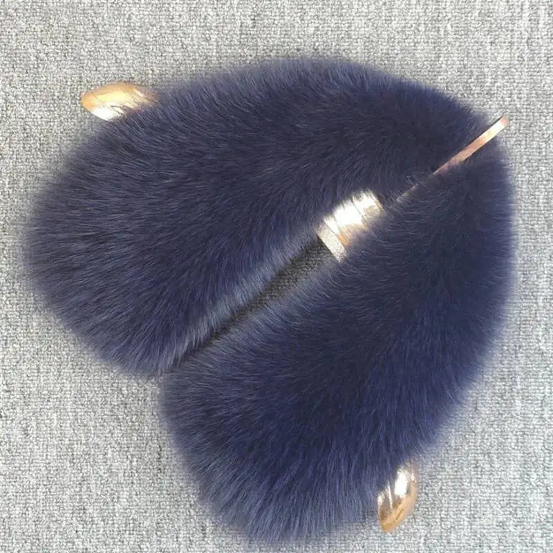 Real Fox Fur Collar For Woman Winter Warm Genuine Fur Scarf
