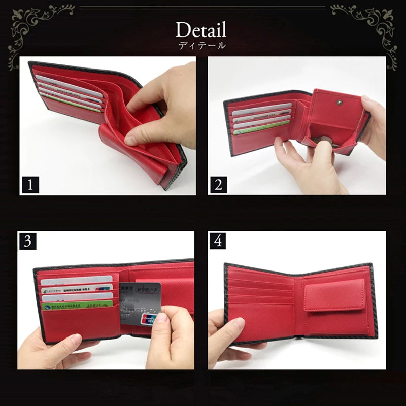 Fashion Carbon Fiber Men's Leather Wallet