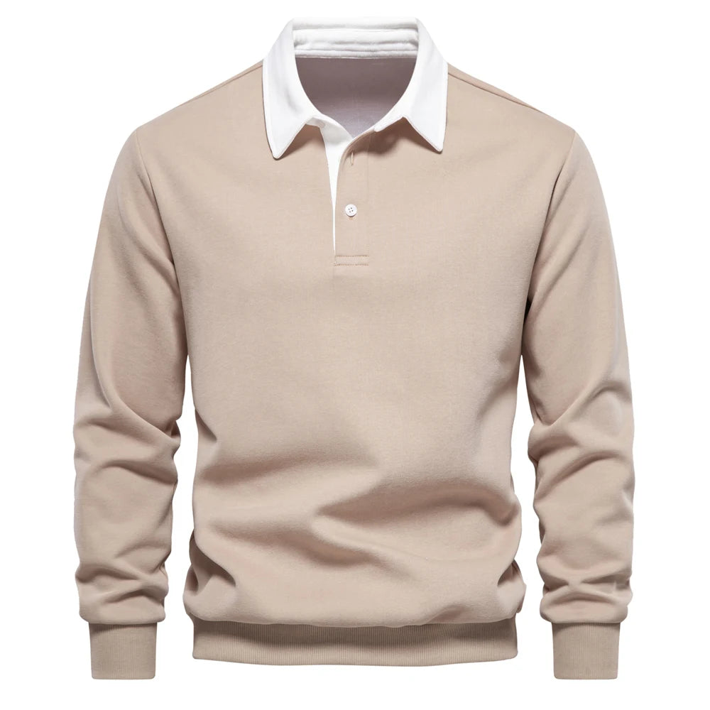 Autumn Fashion Design Polo Neck Sweatshirts for Men
