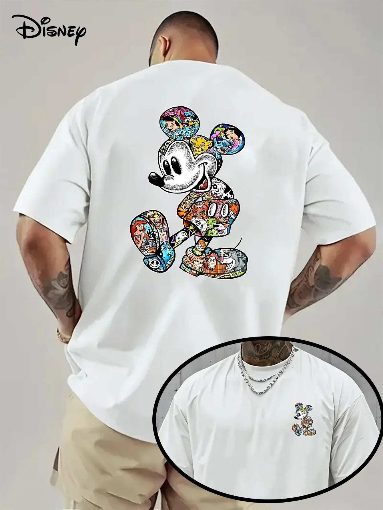 Fashion T Shirt Men Disney Mickey Mouse Women Cotton Tee Casual Top Unisex Summer Streetwear