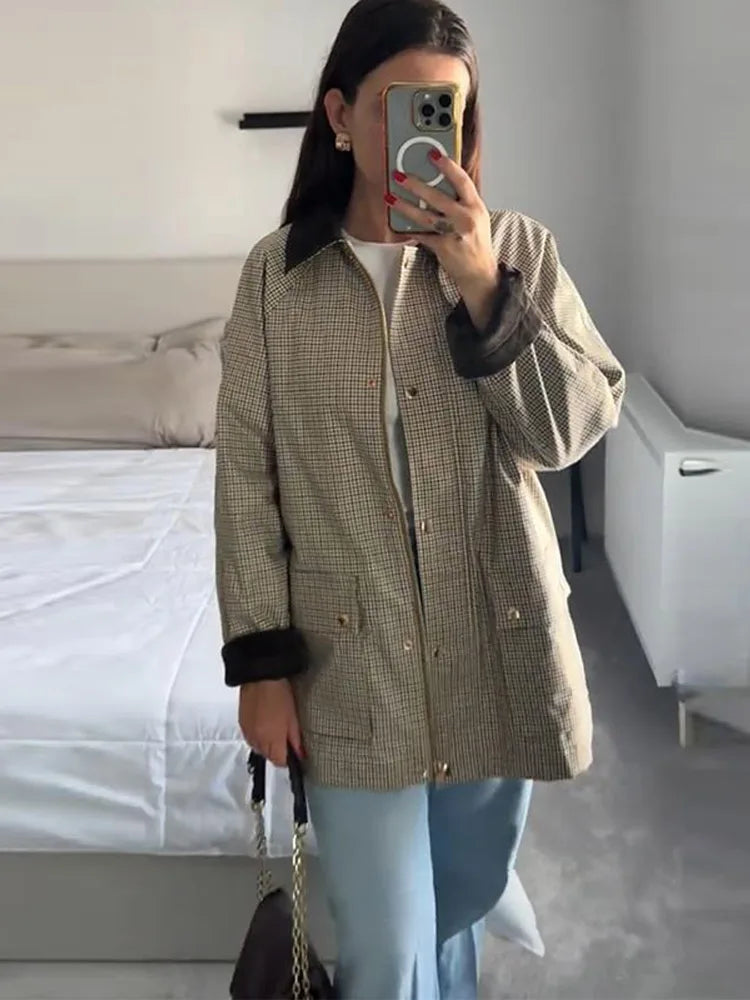 Casual Women Jacket Turn-down Collar Full Sleeve Single Breasted Female Jackets