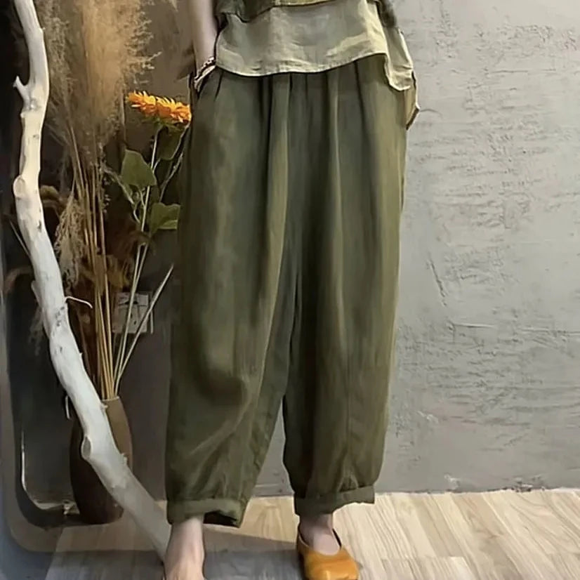 Fashionable Cotton Linen Two-Piece Set