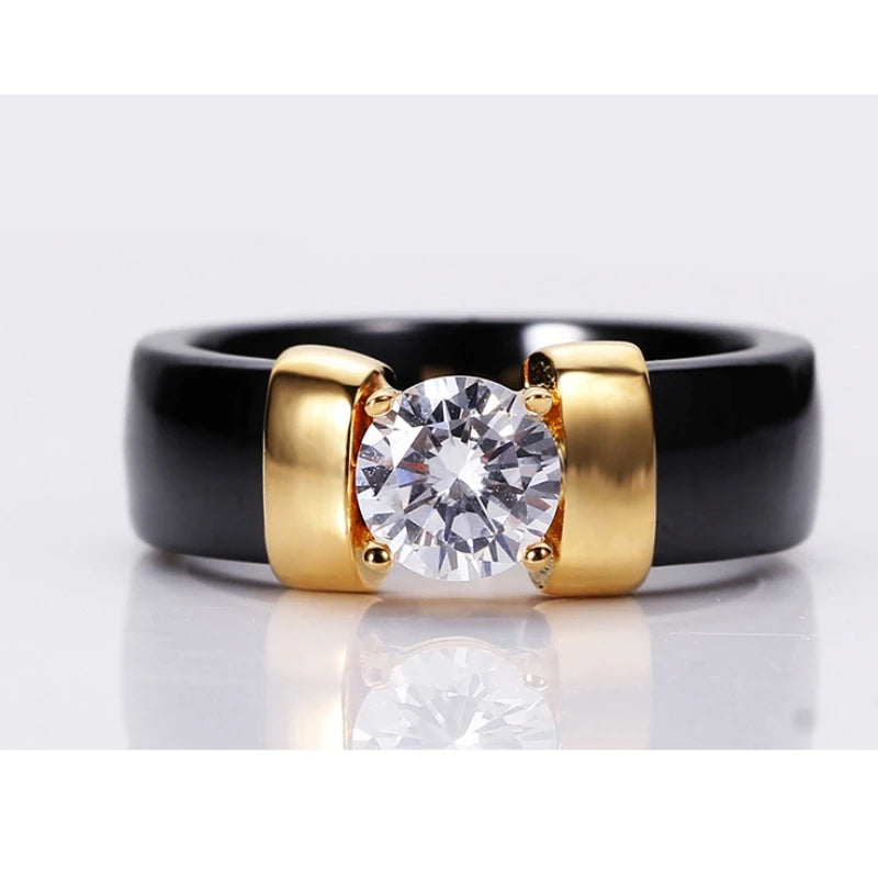 Luxury Zircon Ceramic Ring For Women