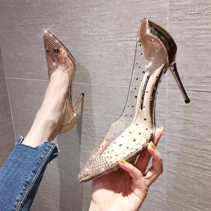 New Luxury Fairy Style Transparent High Heels Shoe