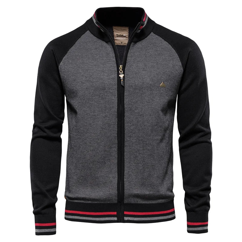 AIOPESON Spliced Cardigan Men Streetwear