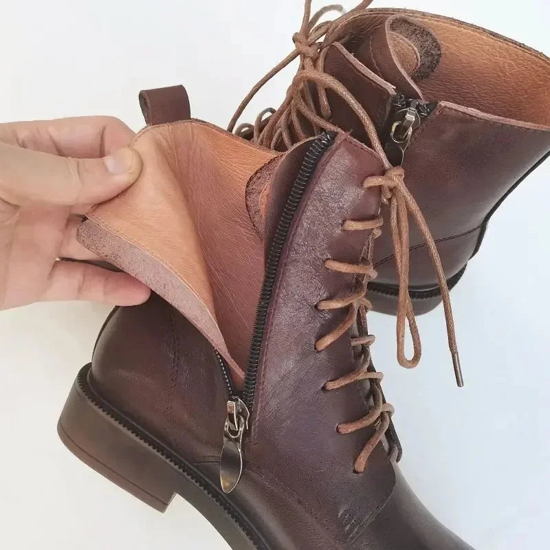 Носом Natural Skin Retro Big Shoes Wide Toe Boots