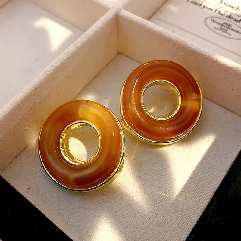 Smooth Leopard Round Bead Earrings for Women