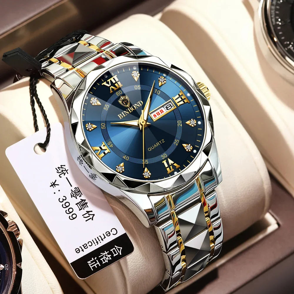 Men's Watch Waterproof Night Glow Double Calendar Watch
