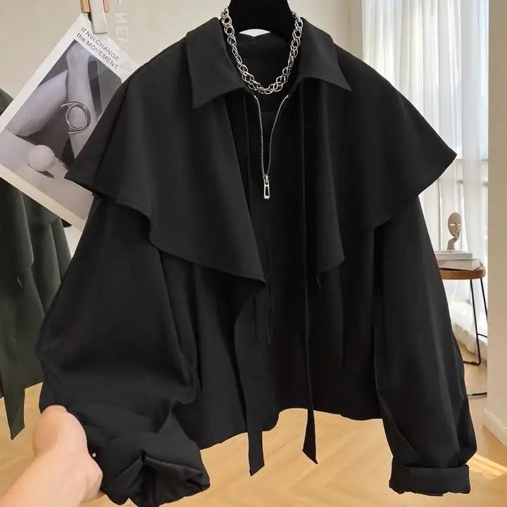 Korean Fashion Cloak Casual Capes Jacket