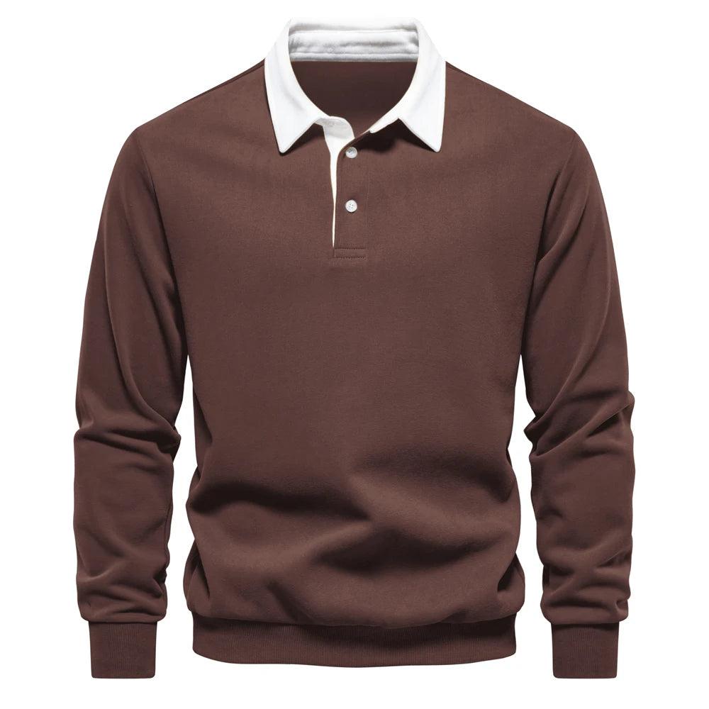 Autumn Fashion Design Polo Neck Sweatshirts for Men