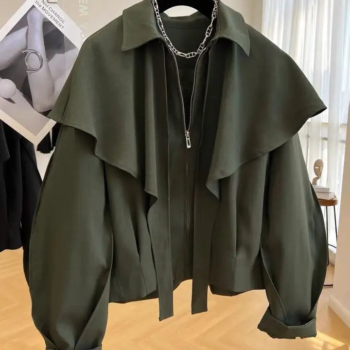 Korean Fashion Cloak Casual Capes Jacket