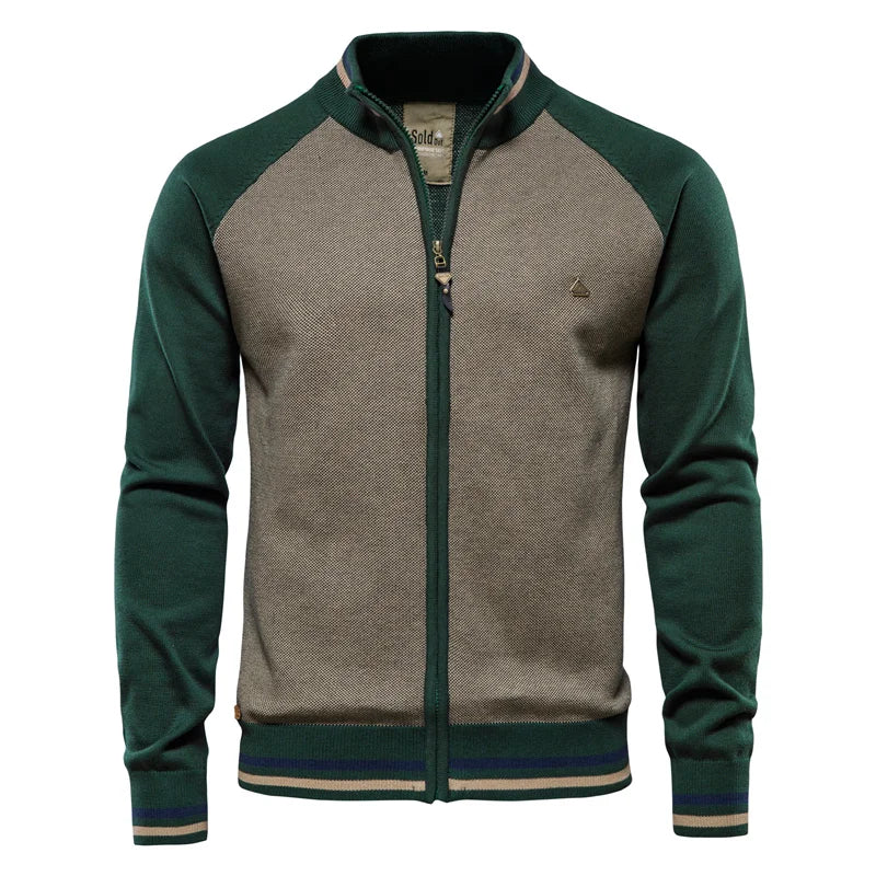 AIOPESON Spliced Cardigan Men Streetwear