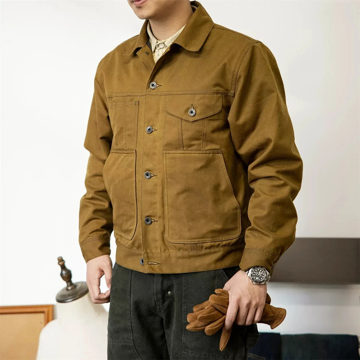 Red Tornado Waxed Canvas Cruiser Jacket