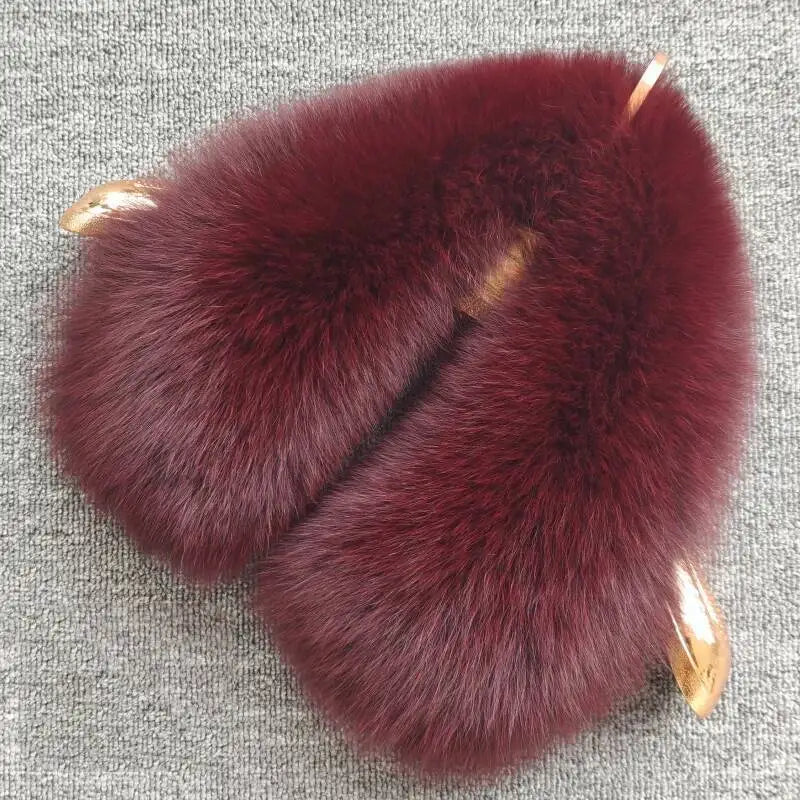 Real Fox Fur Collar For Woman Winter Warm Genuine Fur Scarf