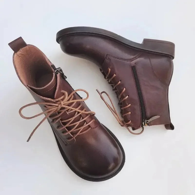 Носом Natural Skin Retro Big Shoes Wide Toe Boots