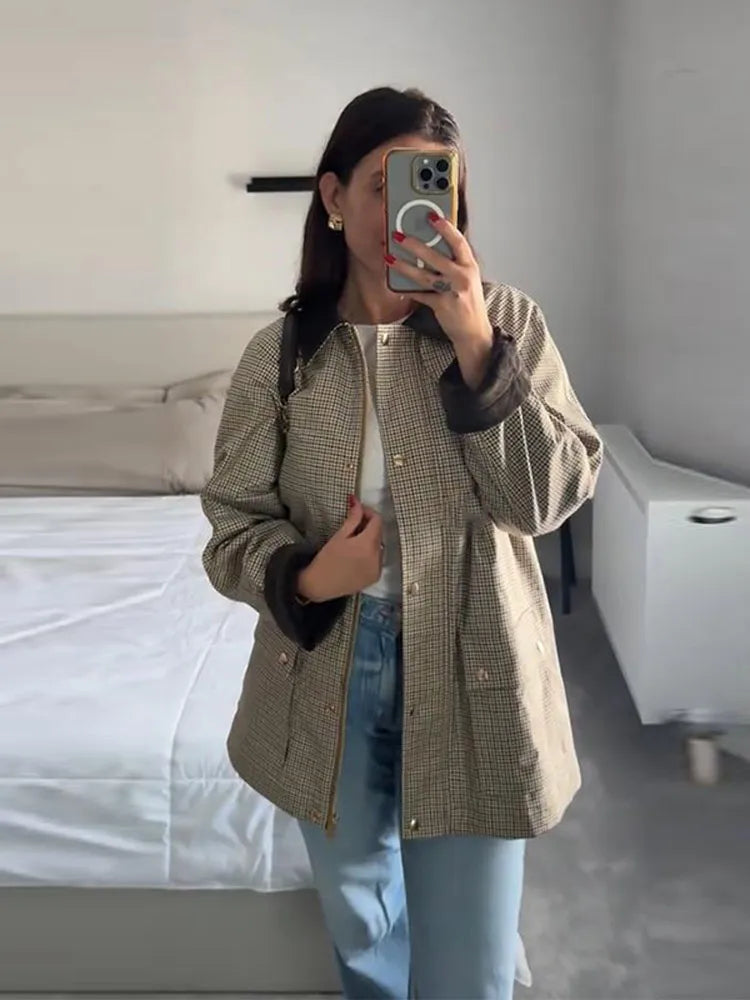 Casual Women Jacket Turn-down Collar Full Sleeve Single Breasted Female Jackets