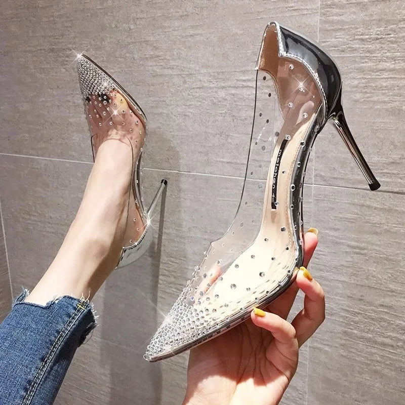 New Luxury Fairy Style Transparent High Heels Shoe